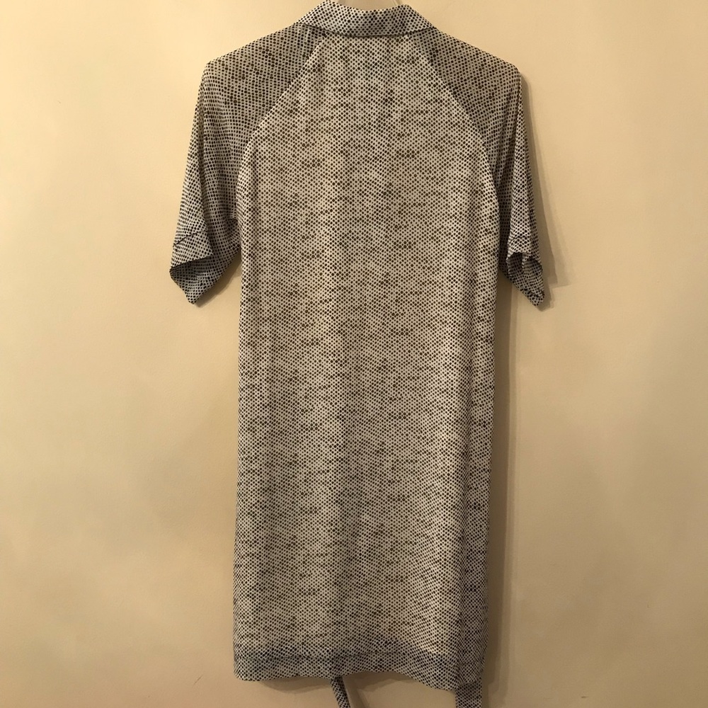 Chequer Printed Sheer Ruffle Front Dress - Picture 5 of 5